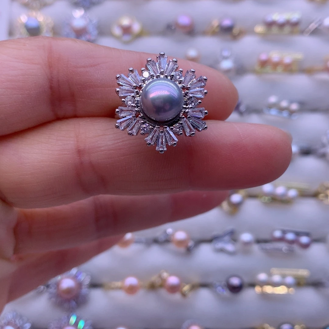 淡水珍珠耳饰合金