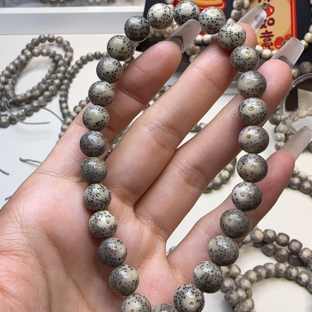 星月菩提手串石玉灰冰卡9圆珠手持