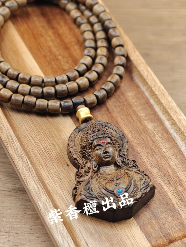 《观音》半身浮雕7✖️7直切108毛衣链挂件天然原