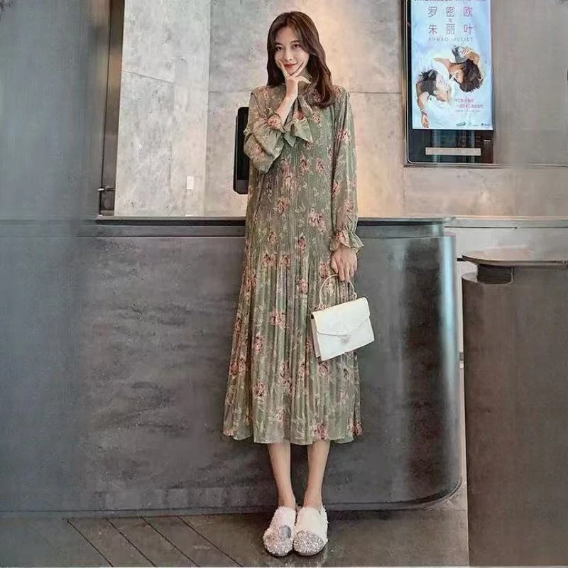 【轻奢•Y叙】NN593-时尚女装设计感连衣裙碎花显瘦洋气法式