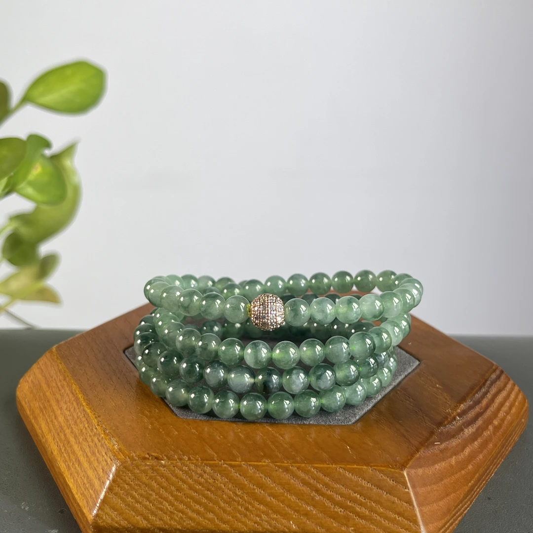 JYW23-155  天然缅甸A货翡翠  翡翠珠串（含配饰）