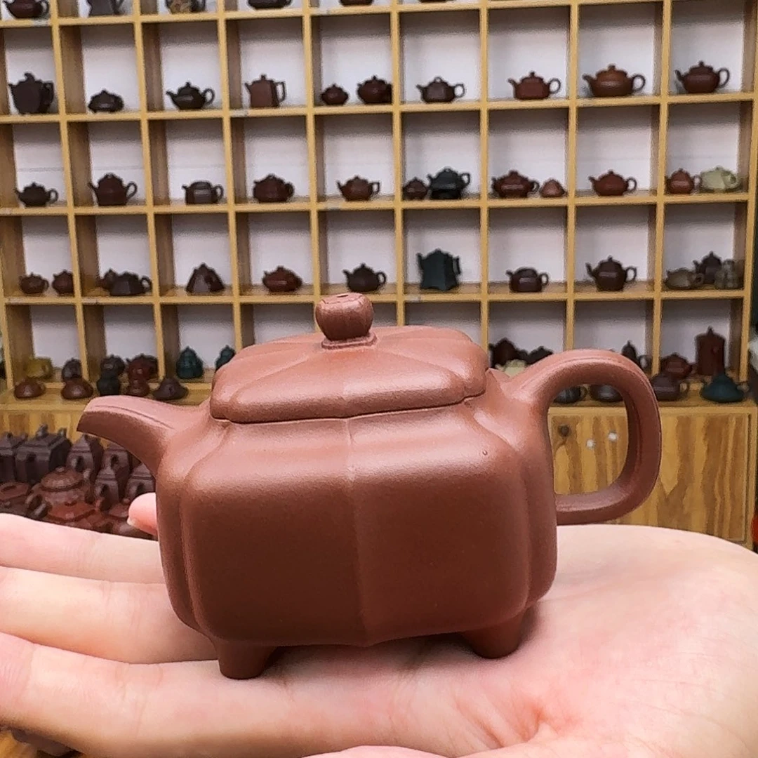 紫砂茶壶筋纹菱花200cc