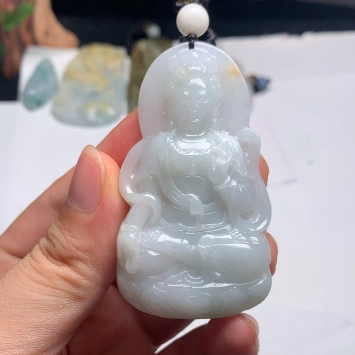 翡翠未镶嵌颈饰观音8