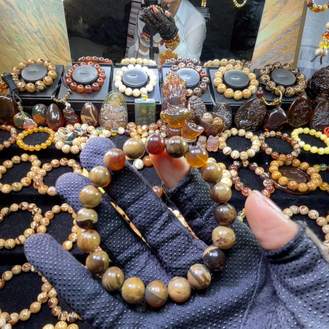手链琥珀未镶嵌溶洞10