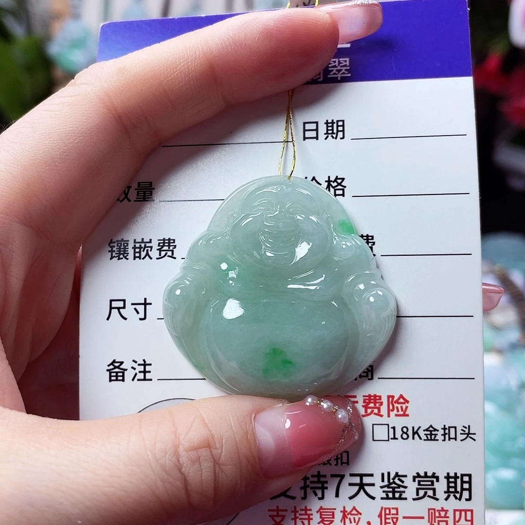 翡翠未镶嵌颈饰佛公33