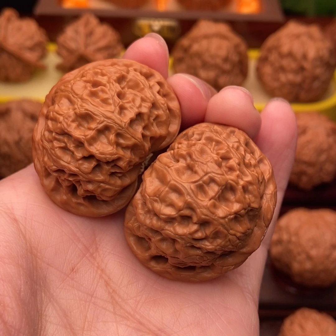 把件文玩核桃精品桃心宫灯狮子头39