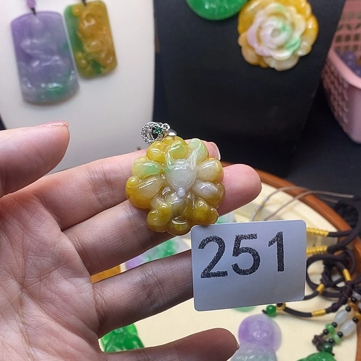 翡翠未镶嵌吊坠(赠链)