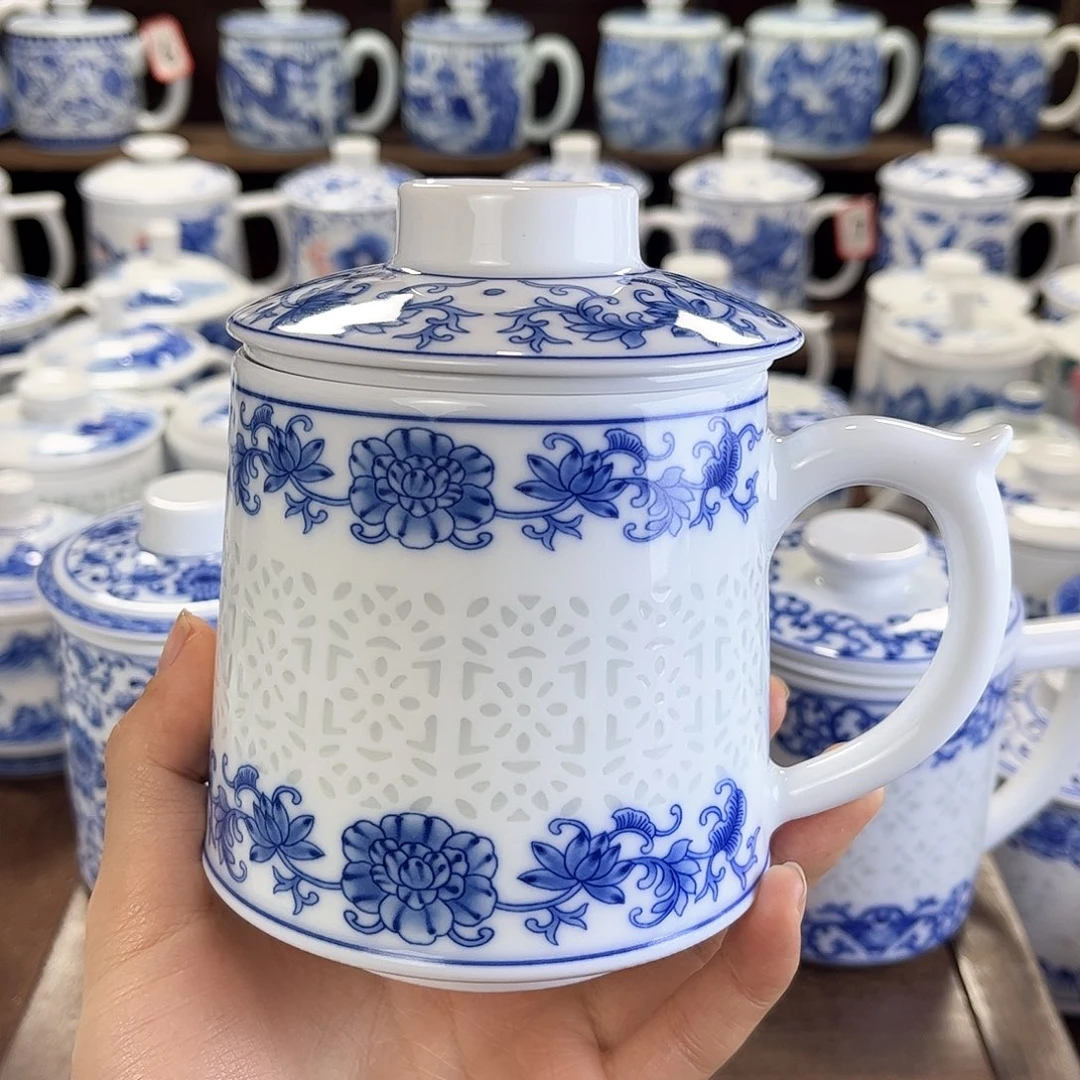 惠*景德镇陶瓷马克杯带盖