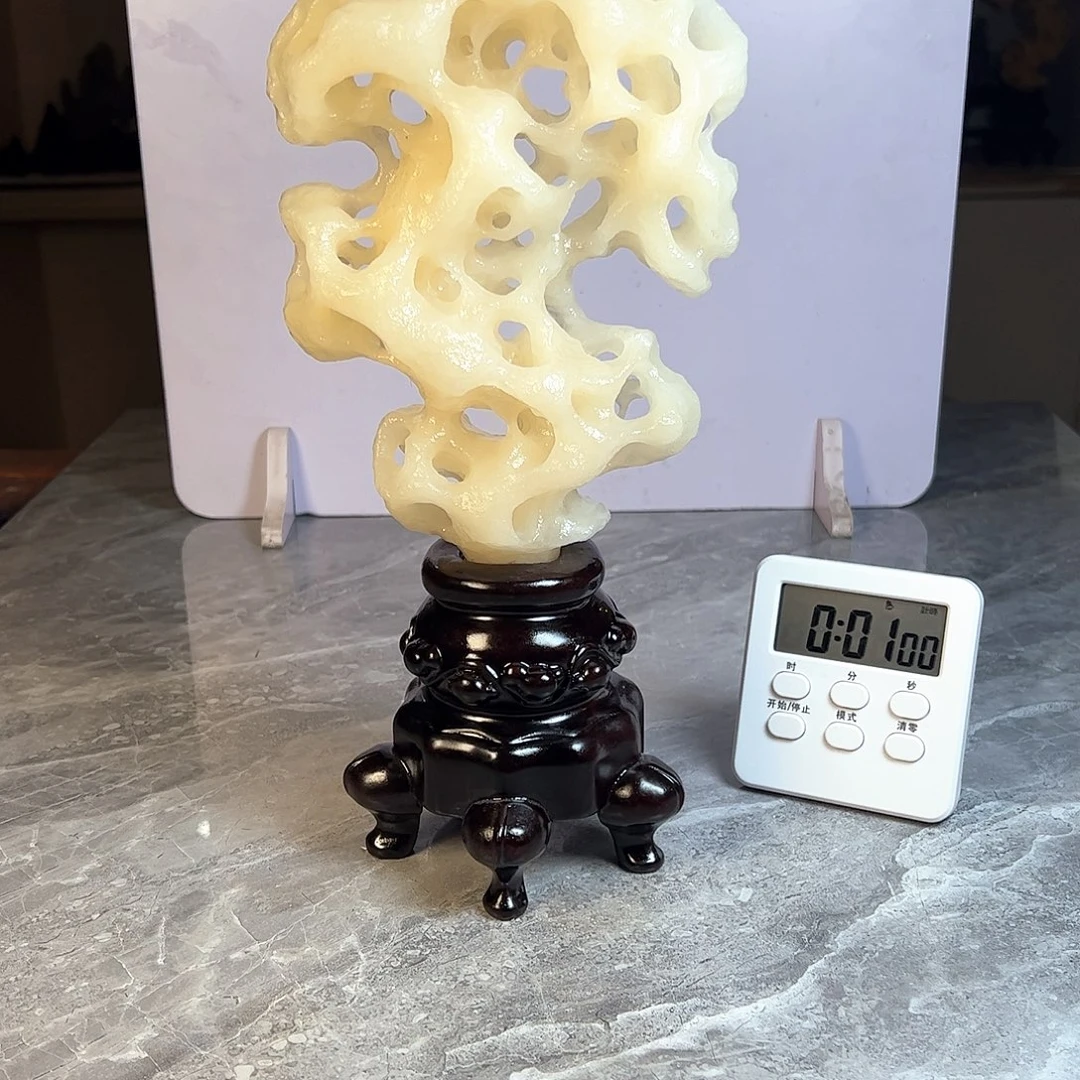 圣***雪灵璧奇石观赏石摆件