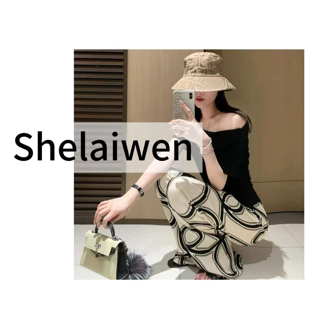 SheLaiwen【富贵花开】2025新款直筒阔腿休闲裤
