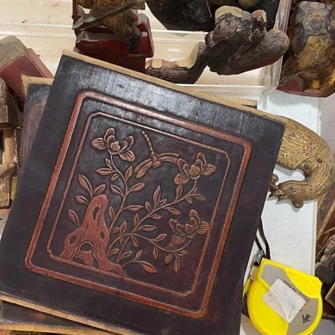 香榧木無***瀛2个孤品木雕40