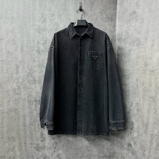 未使用 Prada/普拉达 新款三角标Logo牛仔夹克外套/W0614/Xs码