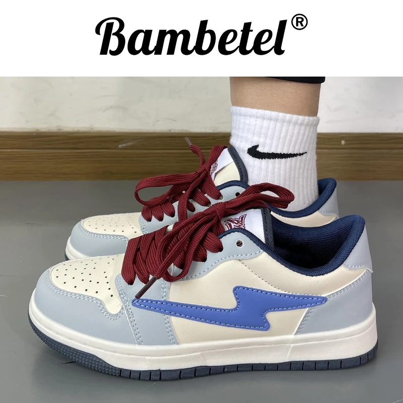 Bambetel男鞋潮牌闪电低帮板鞋小众美式厚底复古百搭情侣运动休闲