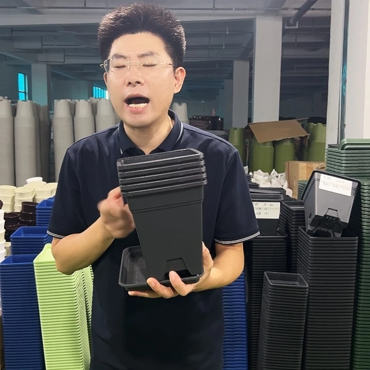 清仓方盆口16高18黑色5只带托