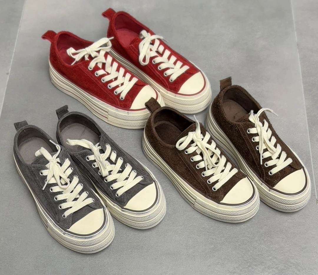 百搭王~增高松糕厚底韩版系带时尚休闲板鞋108/B15