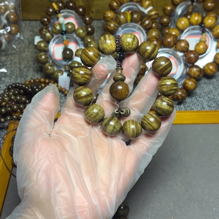 楠木（金丝楠）手串/手链枯木黑金水波1.8