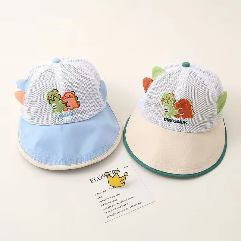 儿童帽子夏季薄款透气网眼鸭舌帽男孩女宝宝婴儿遮阳防晒太阳帽潮
