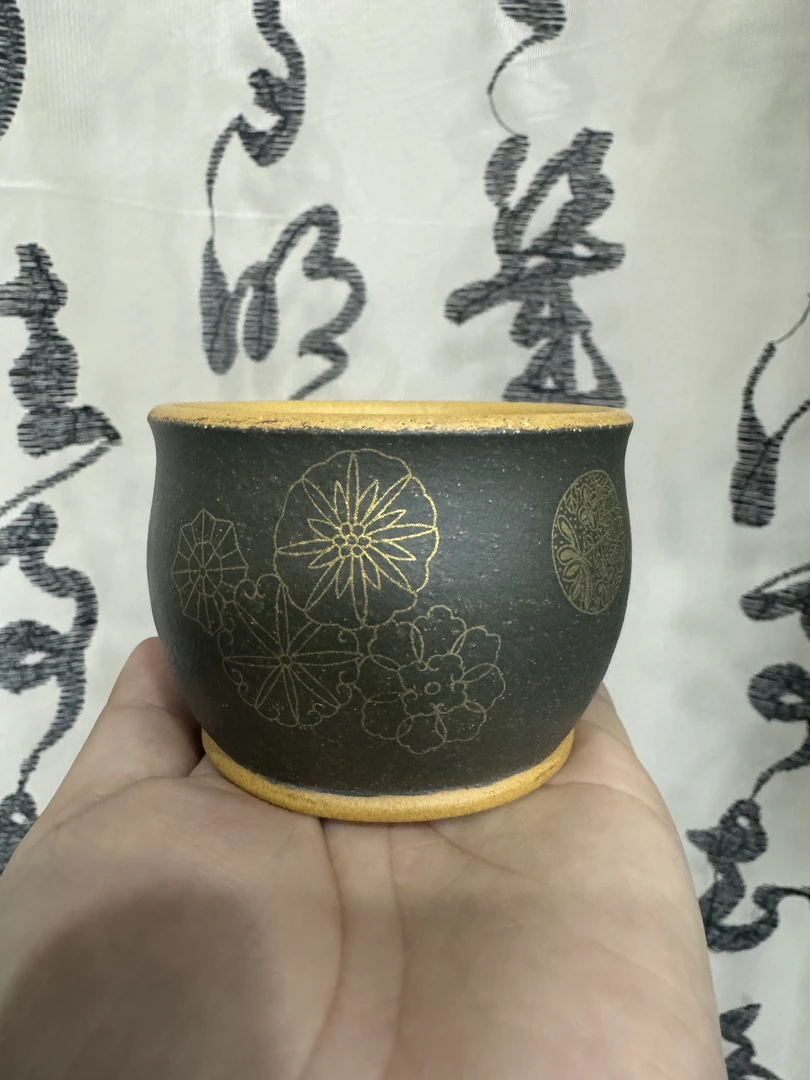 宜兴原矿精美子主人杯客人杯容量约120双色