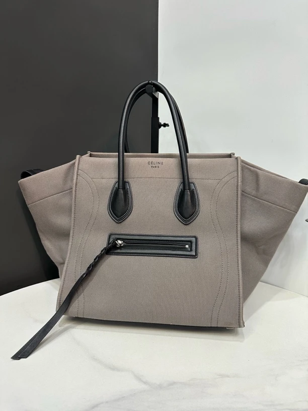 95新 Celine/思琳 帆布笑脸包大号31cm/JJ5072404