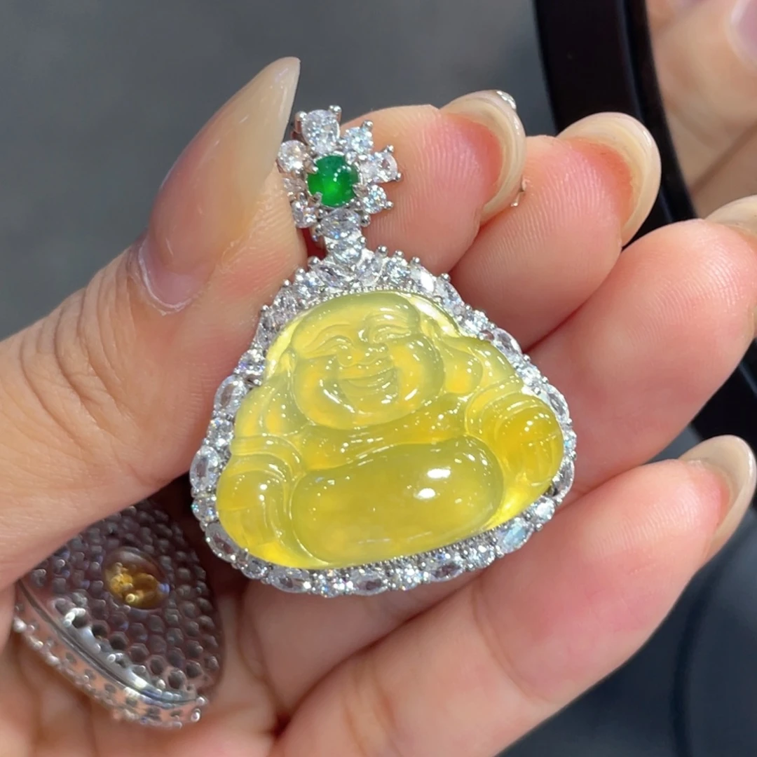 颈饰银S925镶嵌翡翠吊坠