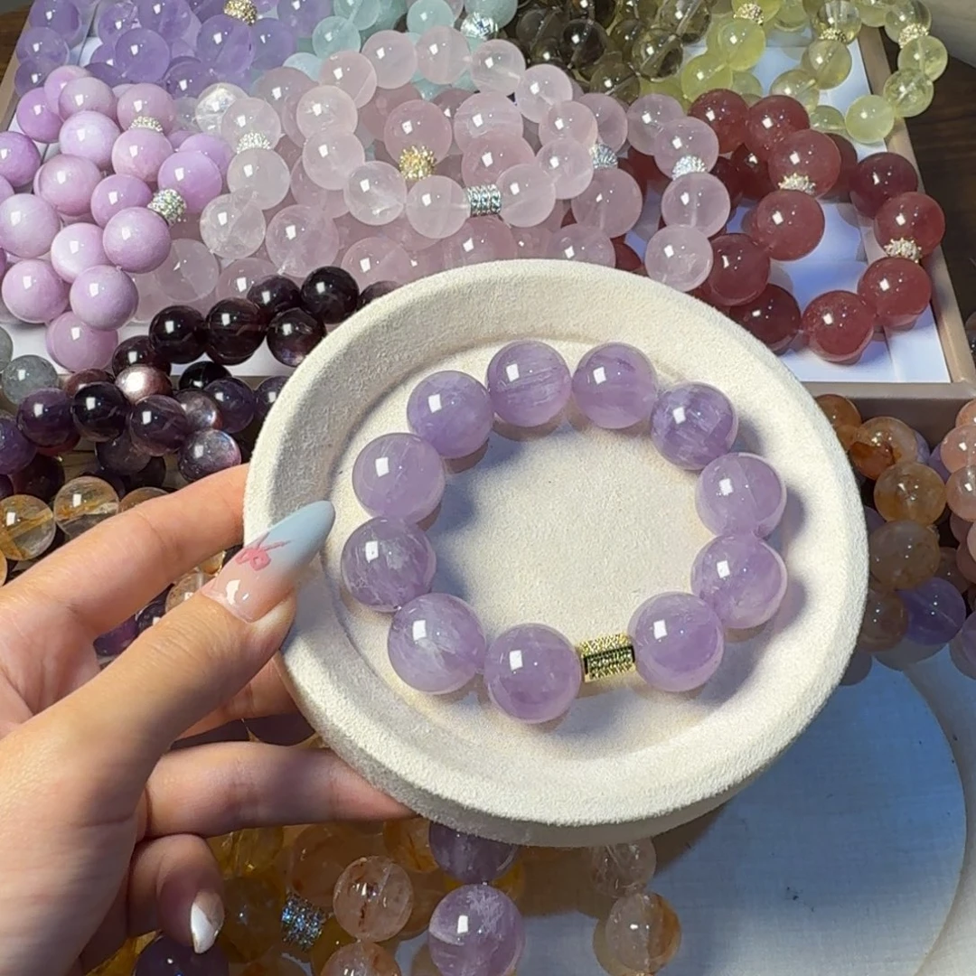 *****水晶手链未镶嵌拉丝紫兔毛18卡