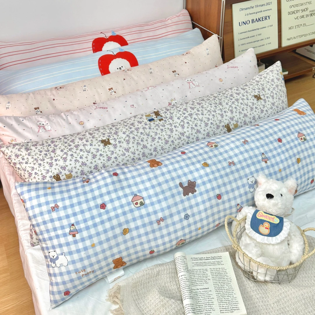 【全棉A类可拆洗】双层纱夹腿长条枕孕妇儿童床头靠垫腰靠