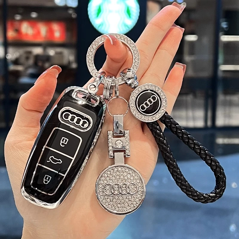 奥迪a7l钥匙套专用19-25款黑武士45TFSI全包保护壳A7高档镶钻车扣