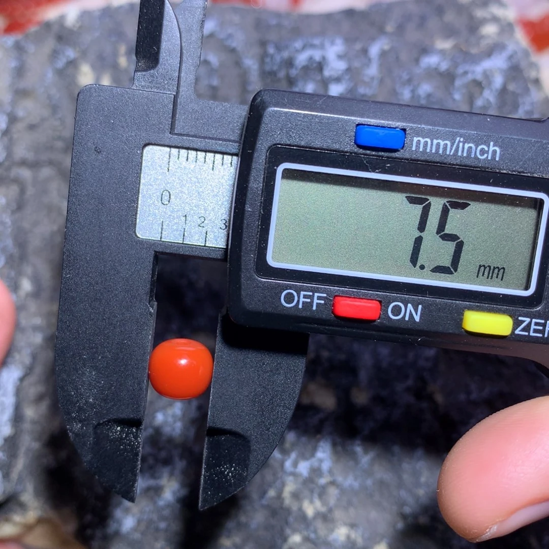 南红玛瑙未镶嵌柿子锦老型7.5×6.6微纹