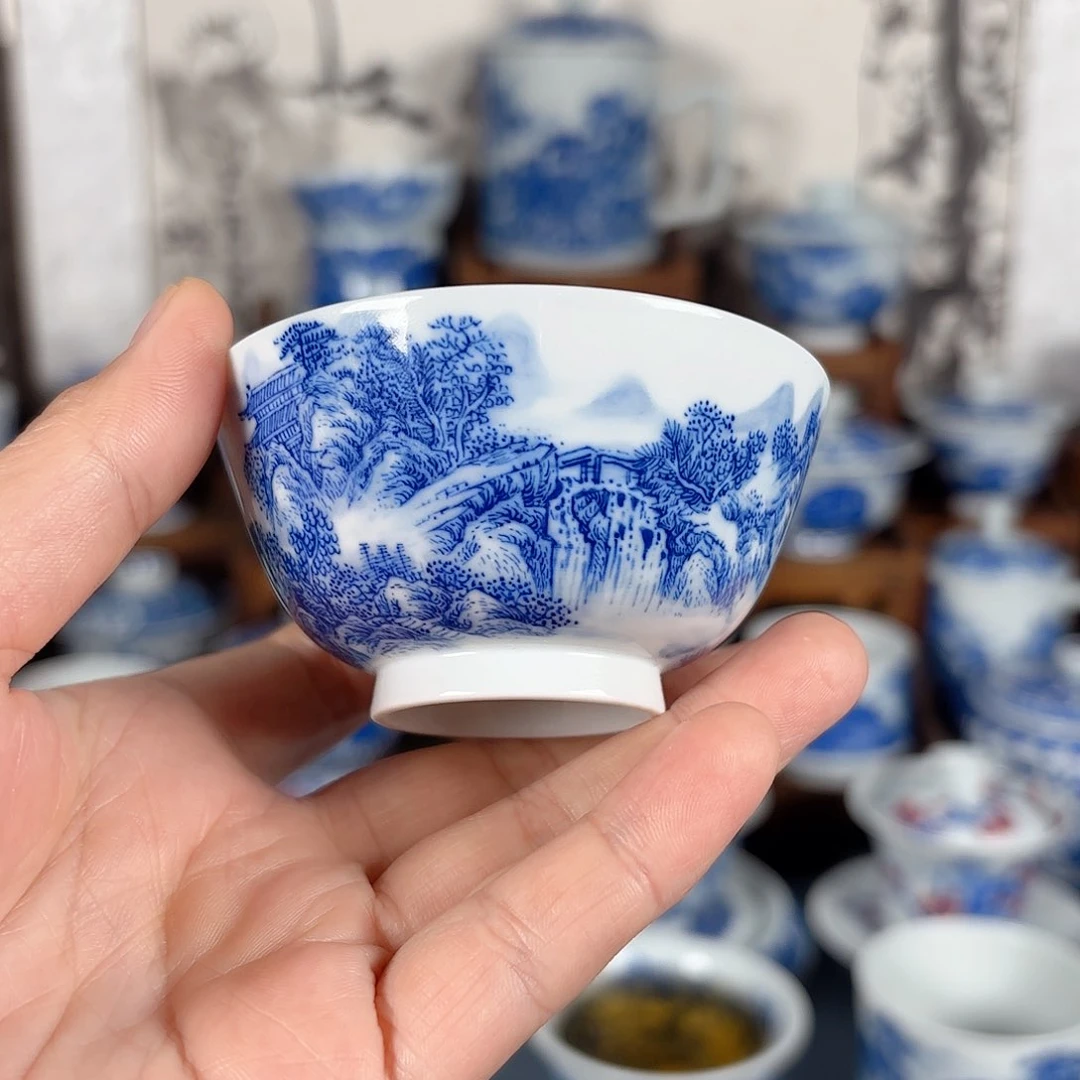杯z*青花瓷器手绘作品杯