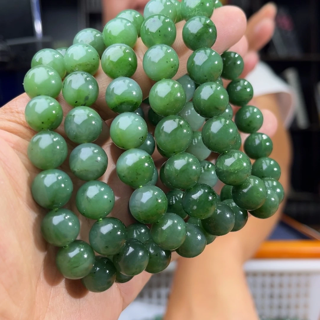 手串未镶嵌和田玉纯天然俄罗斯五号矿琉璃翠卡12多样性发其一