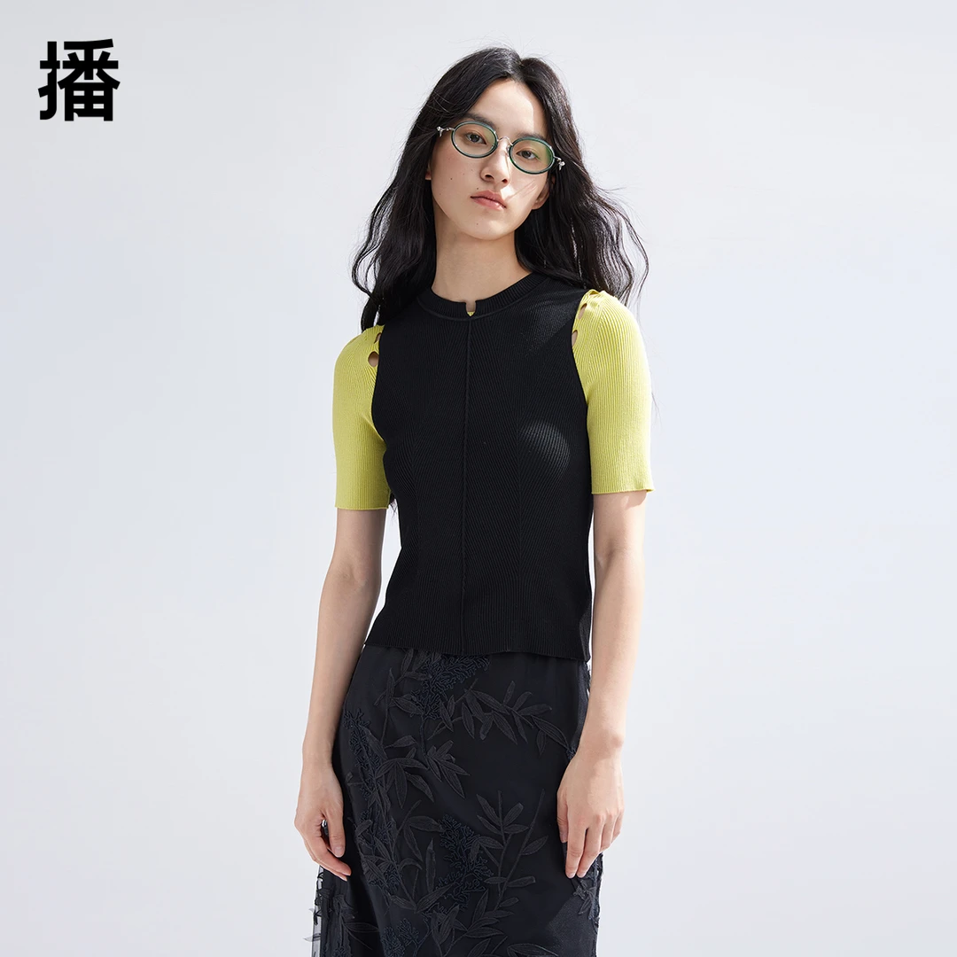 【小美专属】播针织衫女春修身背心上衣BDR1SD0454