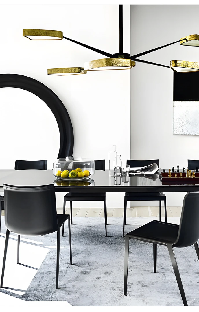 夏洛特餐椅意式轻奢极简设计师高端铝合金进口真皮马鞍皮椅子