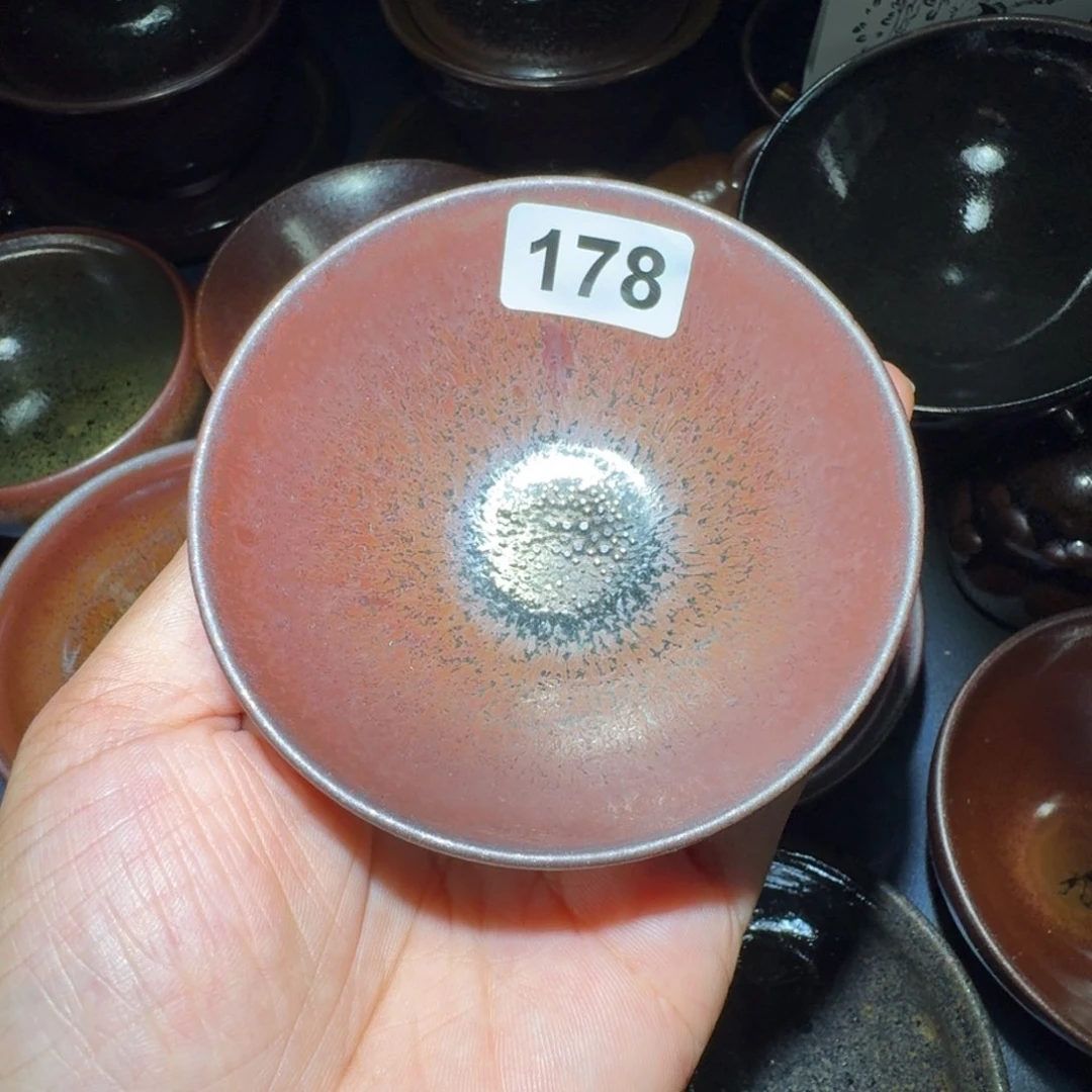 小雨茶盏，手工柴烧，打茶漏雨*