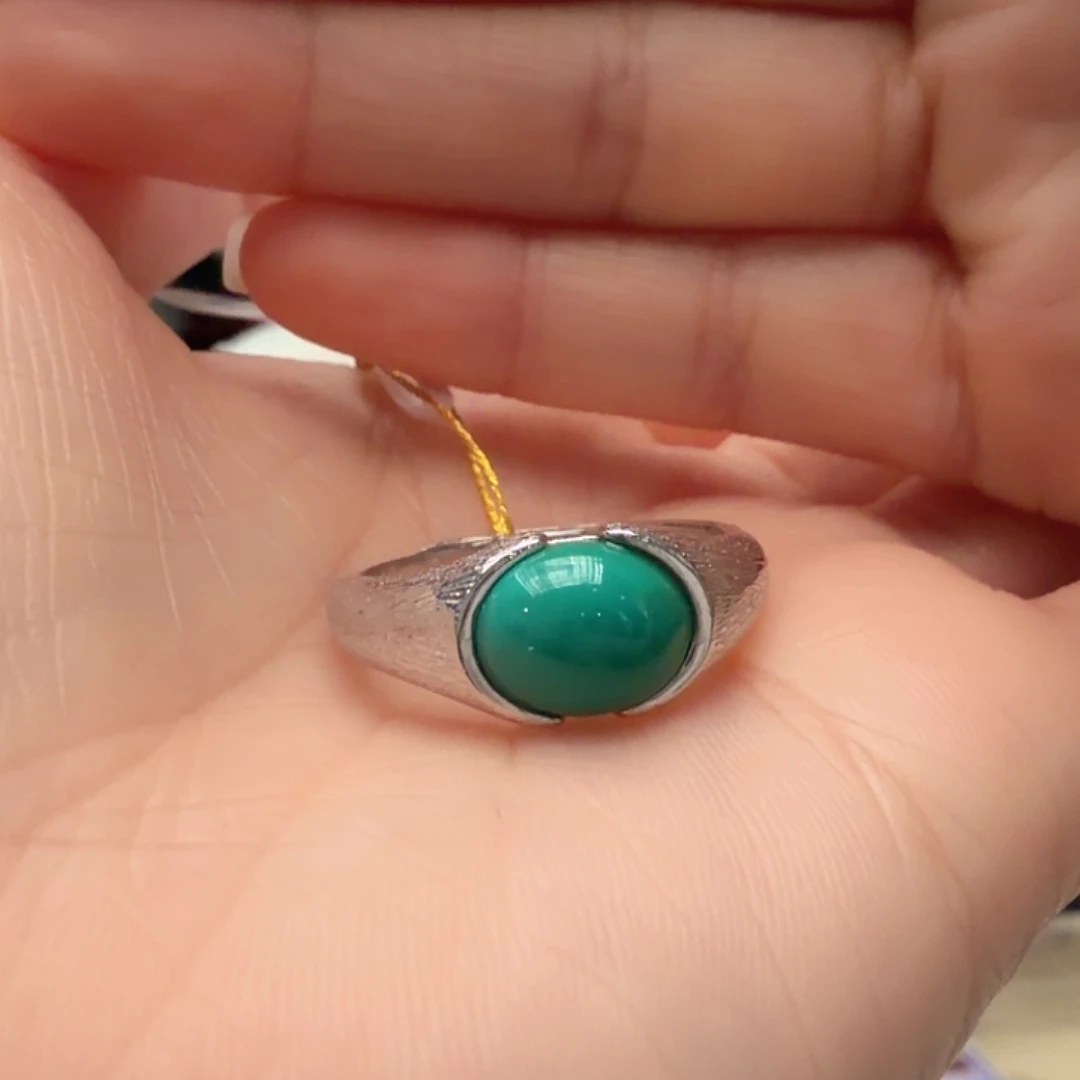 绿松石银S925镶嵌戒指