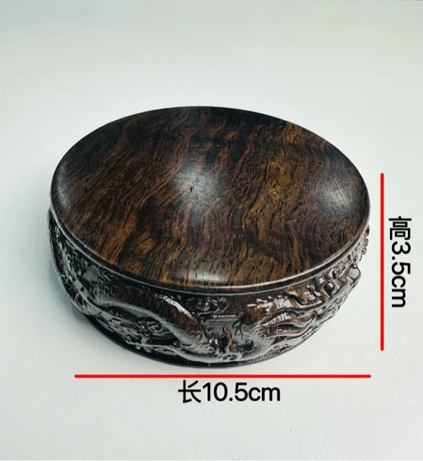 69黑檀木二龙戏珠实心底座