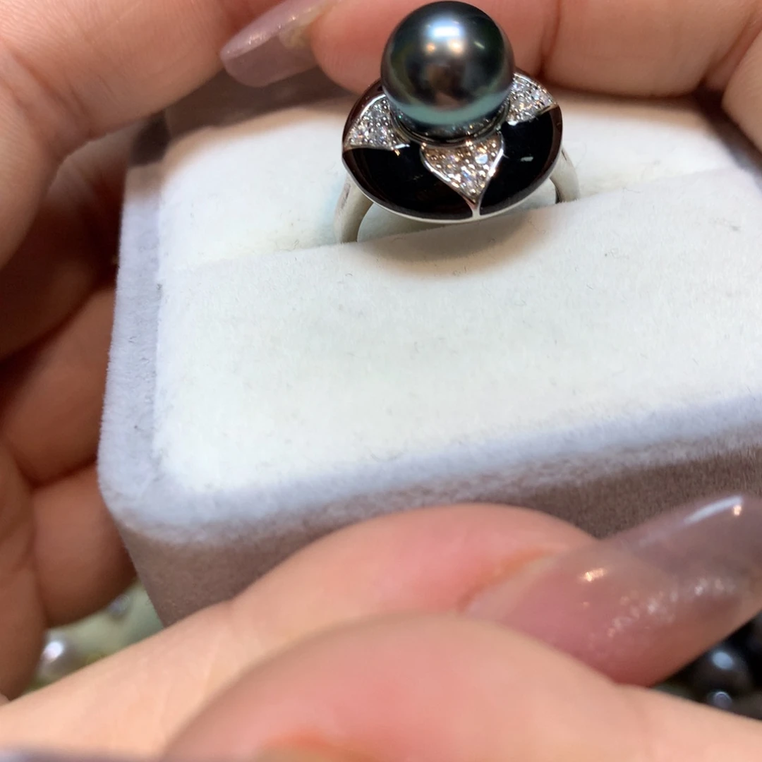 海水珍珠戒指银S925镶嵌