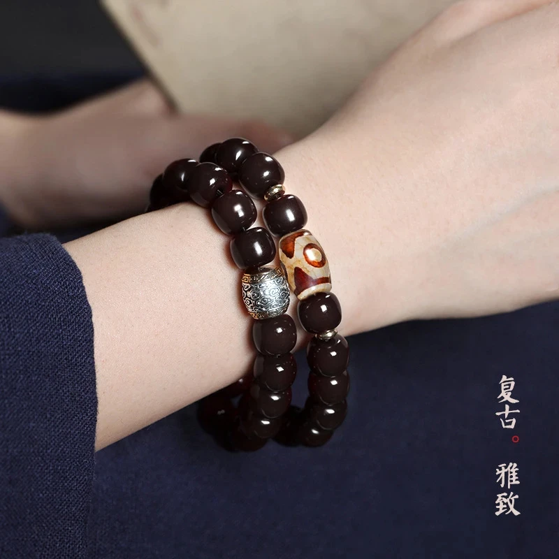 非金属木质手链 菩提手串溏心老料风化双圈文玩甄选绕指柔盘玩