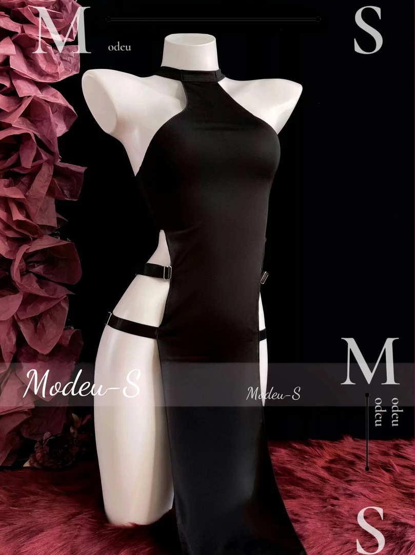 Modeu-S【小春良月】镂空双侧镂空紧身性感连体旗袍cos