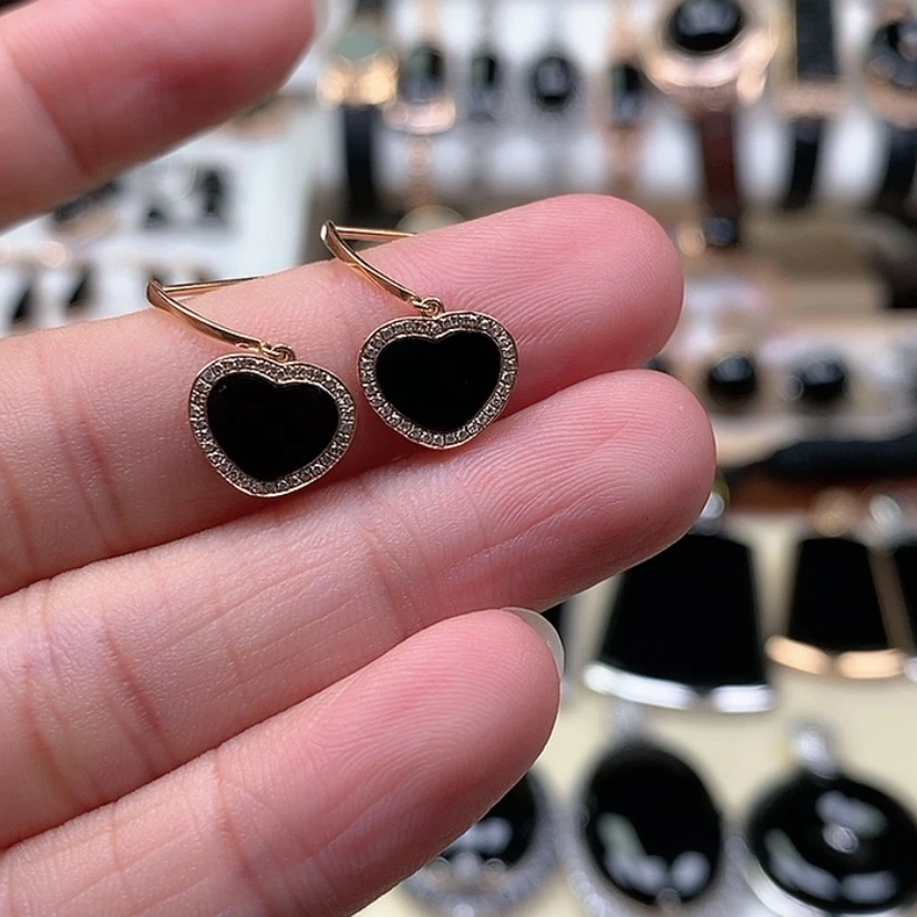 【闪购商品】翡翠耳饰18K金镶嵌爱心