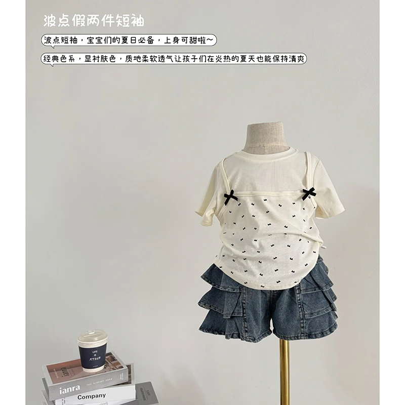 小怡森品女童T恤短袖儿童夏装2025新款洋气女孩打底衫时髦上衣夏