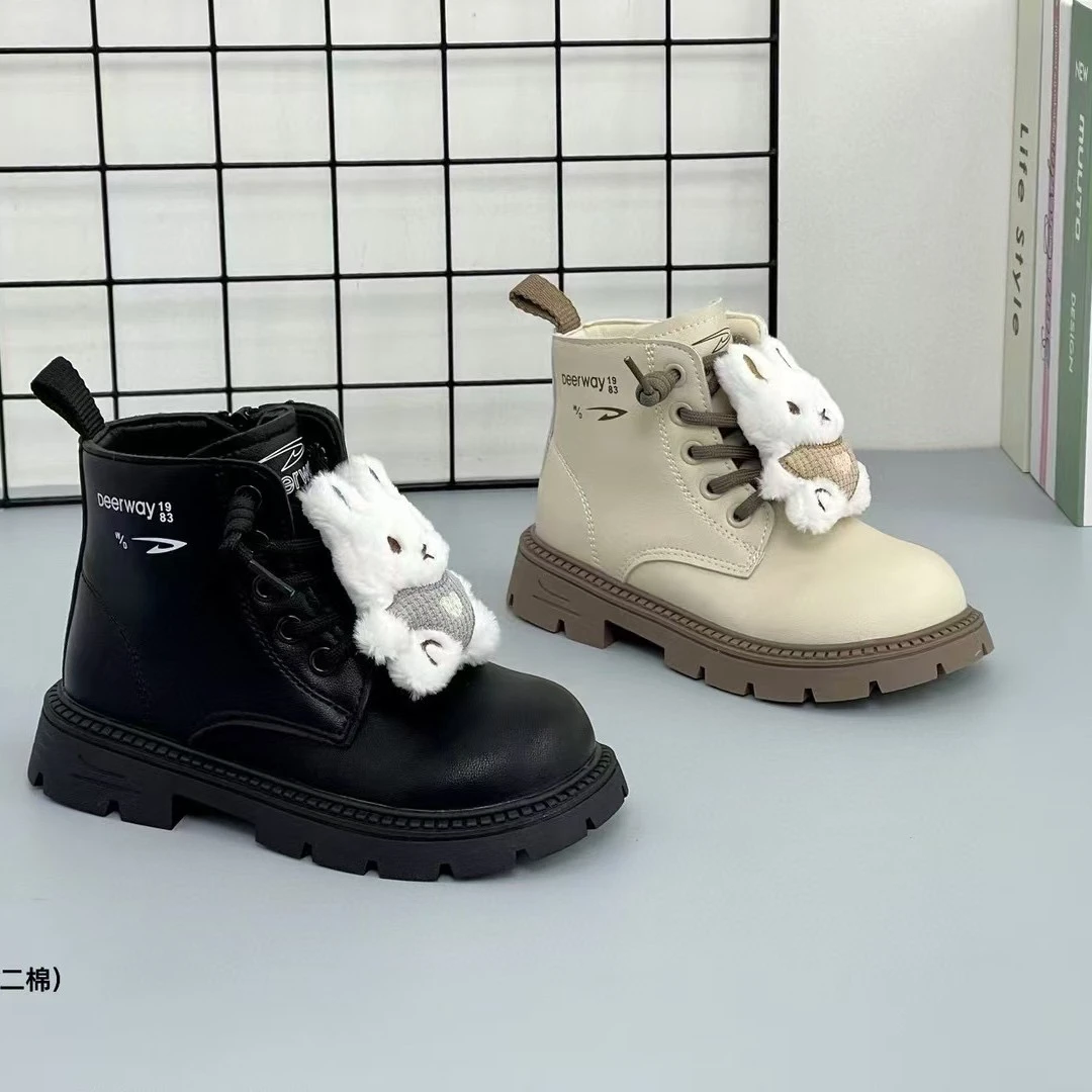 诗涵家 男女童加绒马丁靴37166