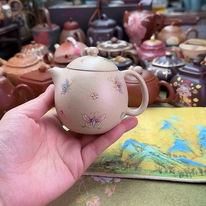 紫砂茶壶珐琅彩龙蛋
