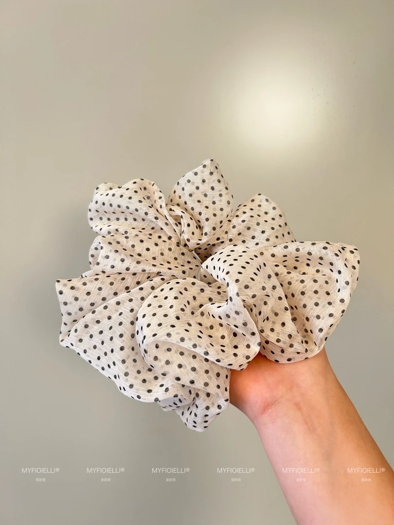 「MyFioielli｣温柔波点网纱大肠发圈~韩系日常气质百搭FQ93