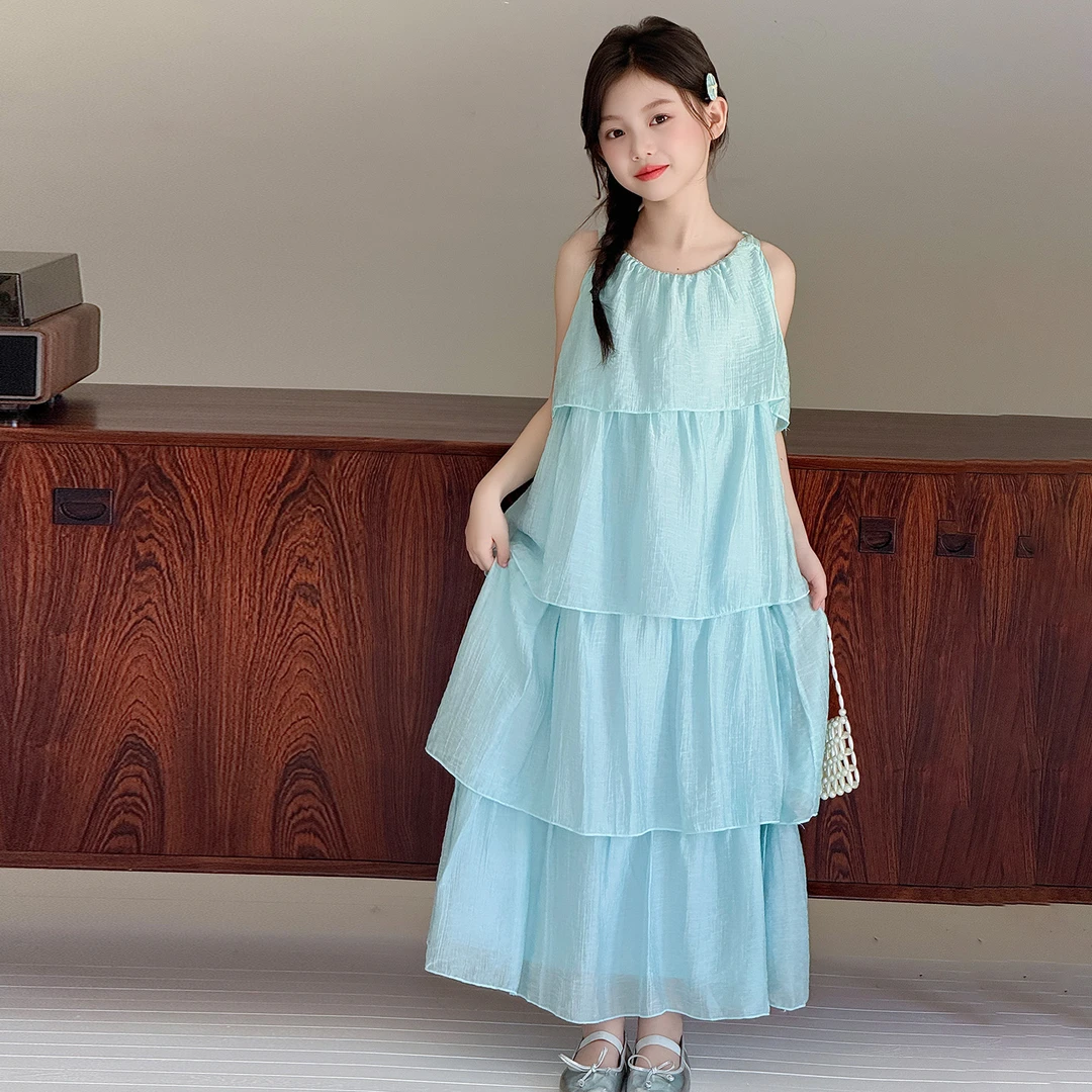 女童连衣裙夏2025新款女大童度假沙滩吊带裙儿童海边穿搭裙子薄款
