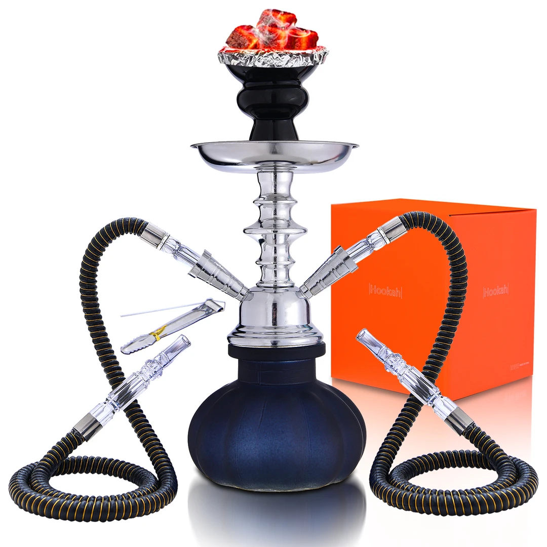 新疆西藏包邮酒吧家用休闲水烟壶双管水烟配件全套水烟具烟斗