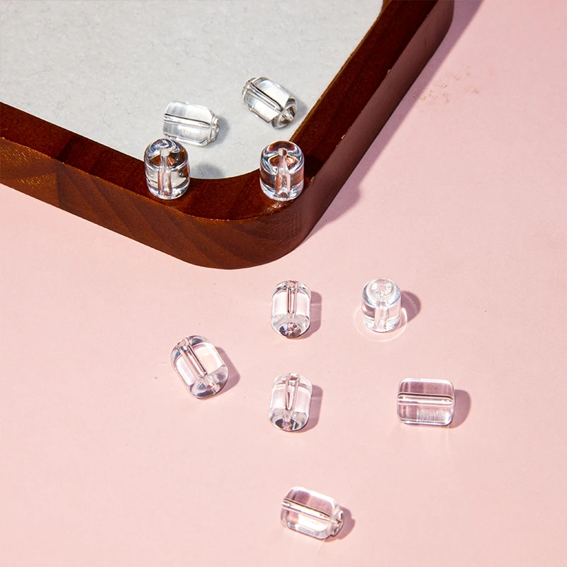 D124天然双A白水晶桶珠DIY搭配顶珠水晶 编号-BM10904