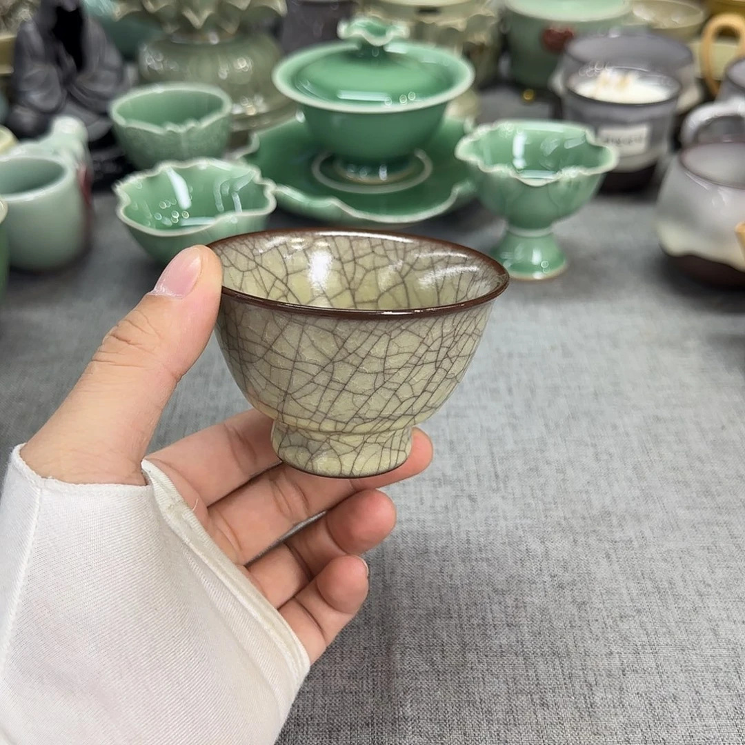 【茶器黄先生】传世哥窑手工杯