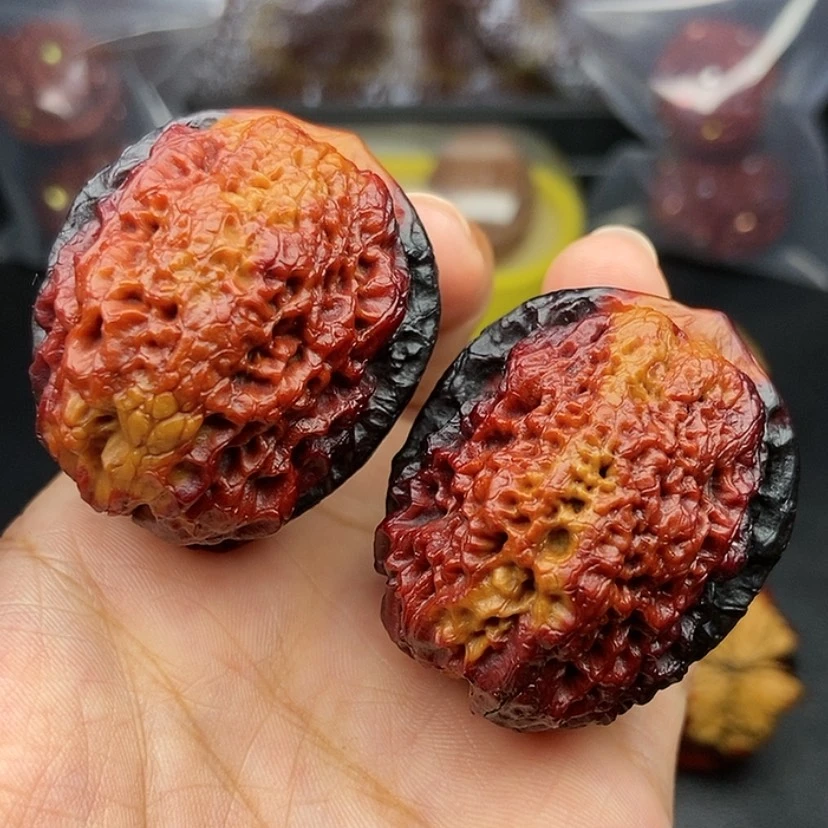 【闪购商品】把件文玩核桃42尺鱼子纹金蟾