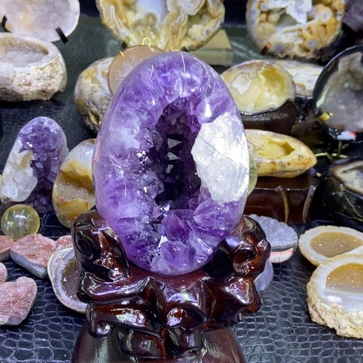 水晶未镶嵌珠宝半成品恐龙蛋