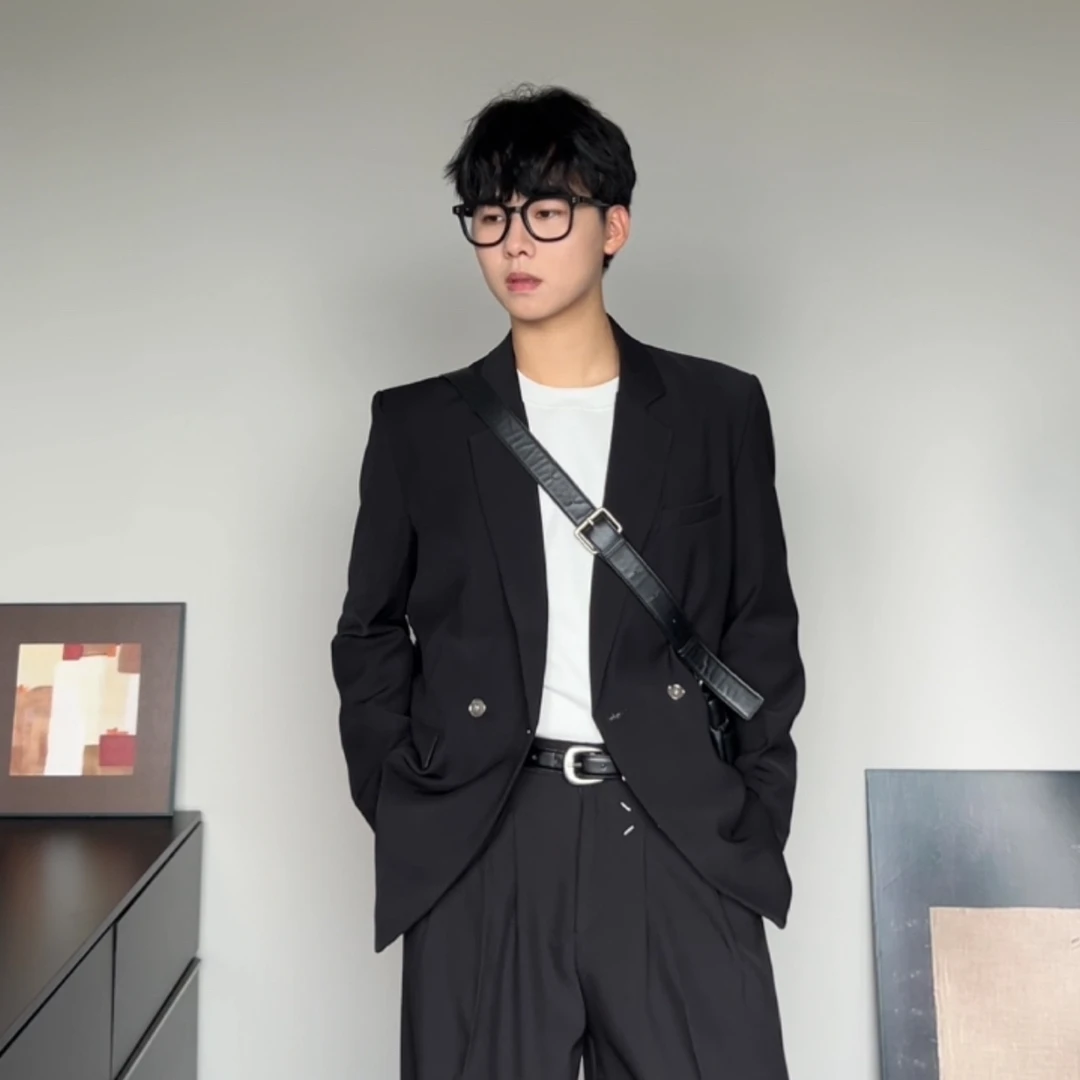 钟世岩DK27韩系帅气休闲潮外套西服百搭平驳领小西装秋季痞帅